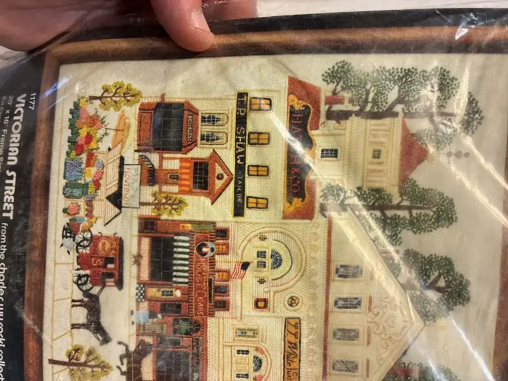 Dimensions Victorian Street Crewel Needlepoint Kit 1177, Charles Wysocki Collect